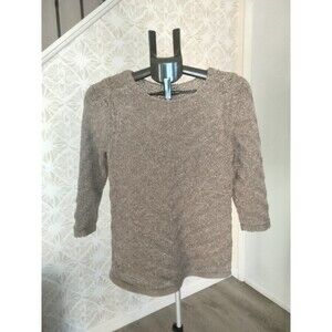 Chicos size 0 XS Mesh open Knit sweater tan pullover Shirt